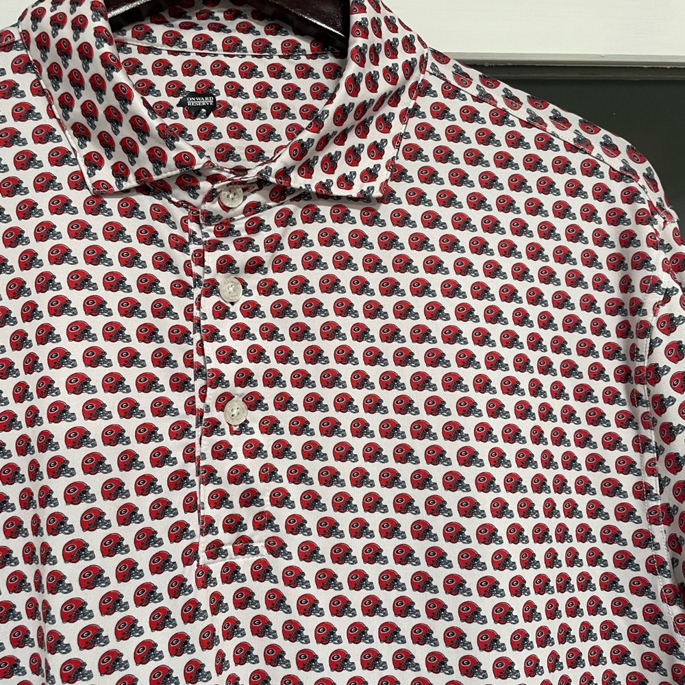Onward Reserve - Georgia Bulldogs helmet print polo